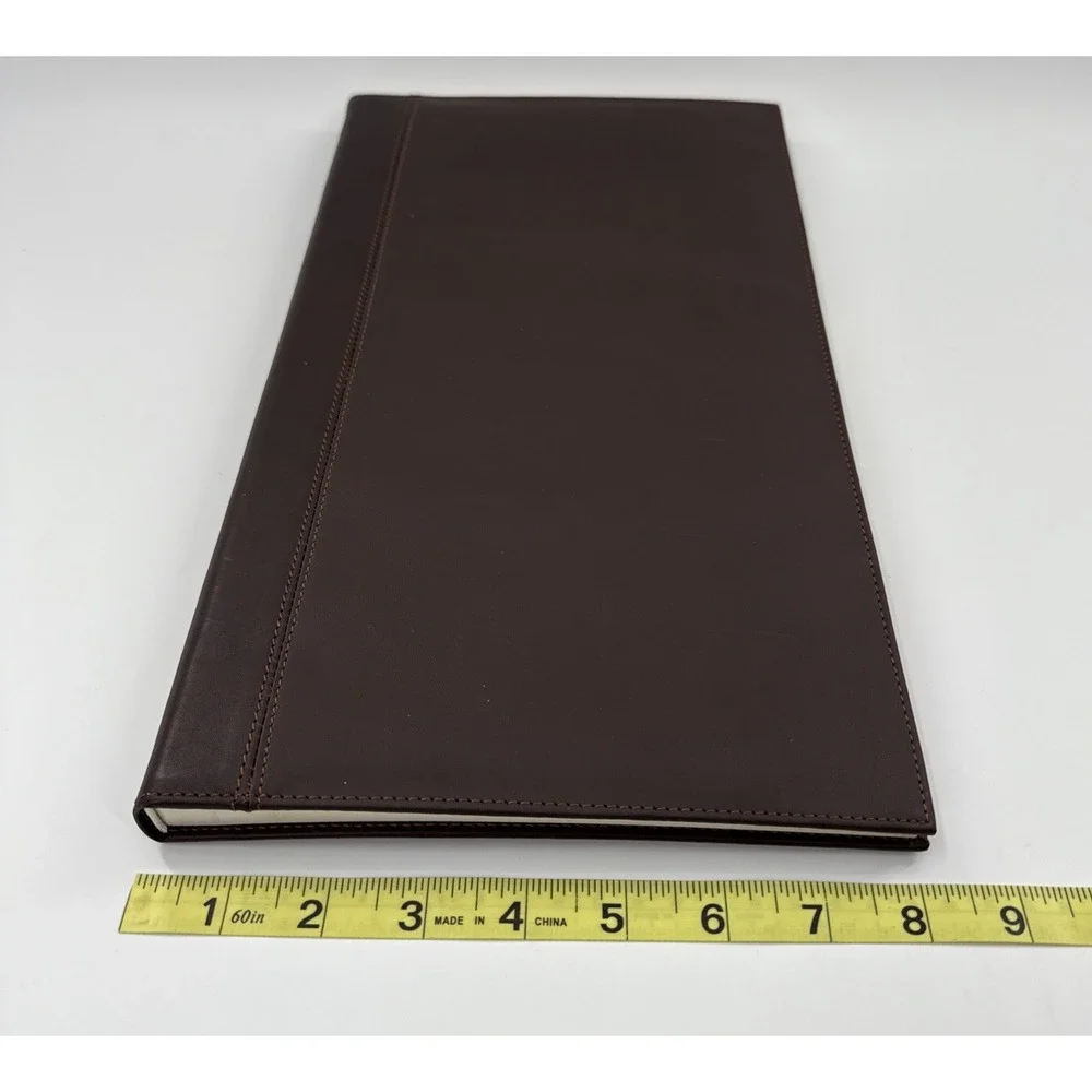 Restoration Hardware Photo Album Scrapbook Brown Leather 27‎ Pages
